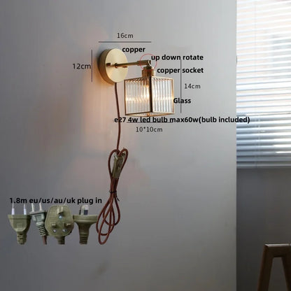 Decorbites™ Krone Glas LED Wandlampen Messing Schalter Treppenarmaturen