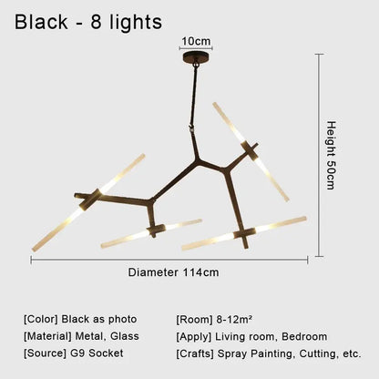 DecorBites™ Glass LED Chandelier Ceiling Light for Modern Nordic Design Home Decor