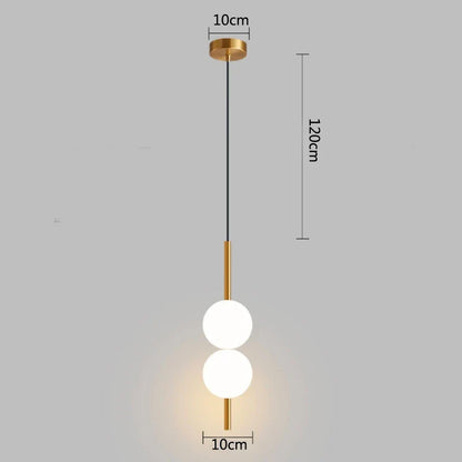 DecorBites™ Glass Ball Pendant Light: Modern Nordic Bedroom Hanging Lamp
