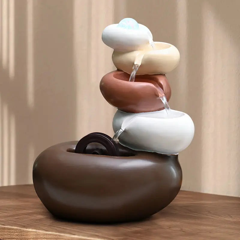 Decorbites™ Zirkulierender Wasserbrunnen zur Dekoration des Wohnzimmers und des Eingangsbereichs