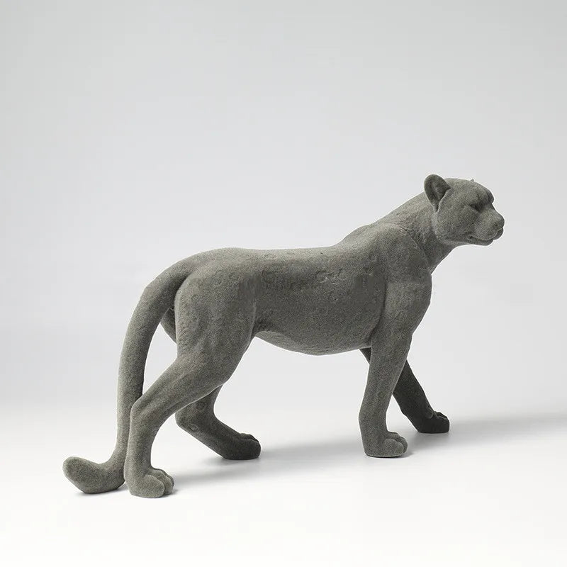 DecorBites™ Leopard Flocking Sculpture Cheetah Pendant Home Decor Figurine