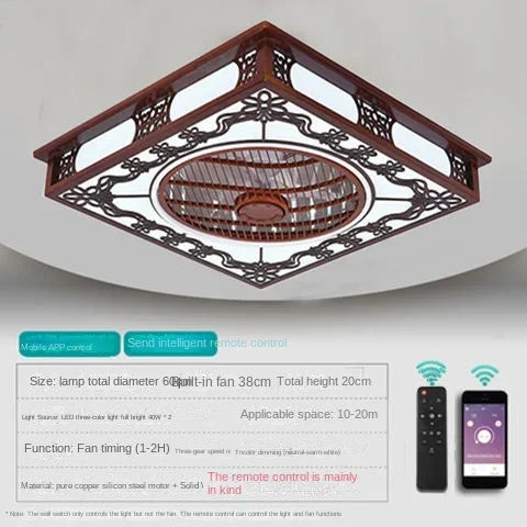 Decorbites™ integrierter unsichtbarer Deckenventilator-Lampen-Kronleuchter für Wohnzimmer, Esszimmer, Schlafzimmer
