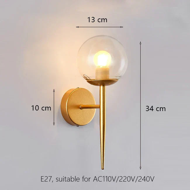 Decorbites™ Eisen-Wandlampe mit Glasball, elegante Wandlampe für Treppen und Lesen im Zuhause