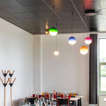 Nordische Minimalistische Farbverlauf-Glas-Kuppel-Hängeleuchten Restaurant Café Kinderzimmer Schaufenster-Dekoration LED-Licht