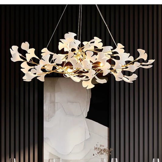 Decorbites™ Ginkgo-Zweig-Keramik-Kronleuchter für luxuriöse Ess- und Studierzimmer
