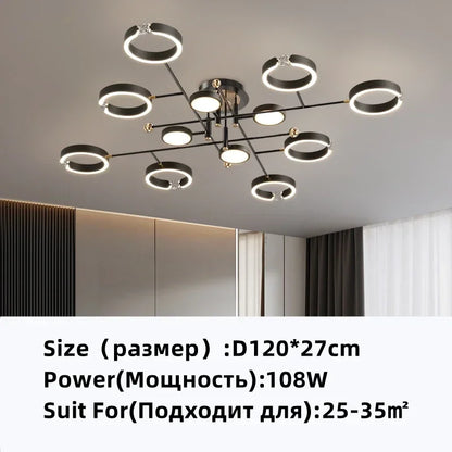 DecorBites™ Gold Plated Chandelier with Remote Control, Crystals Decoration for Living Room