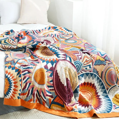 DecorBites™ Cotton Gauze Boho Throw Blanket