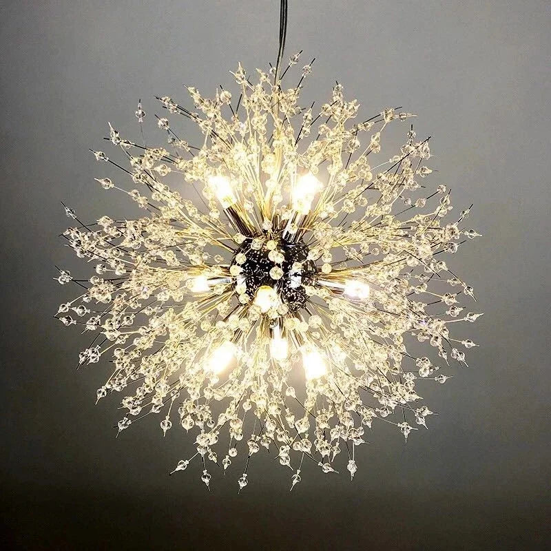 Decorbites™ Löwenzahn-Kristall-Leuchter: Moderner nordischer Stil LED-Hängeleuchte für das Wohnzimmer