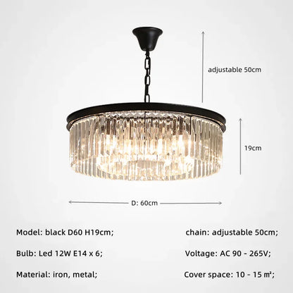 Decorbites™ Gold Schwarz Metall Kristall Anhängerleuchten Kette Hängende LED Aufhängung Lampe Armaturen