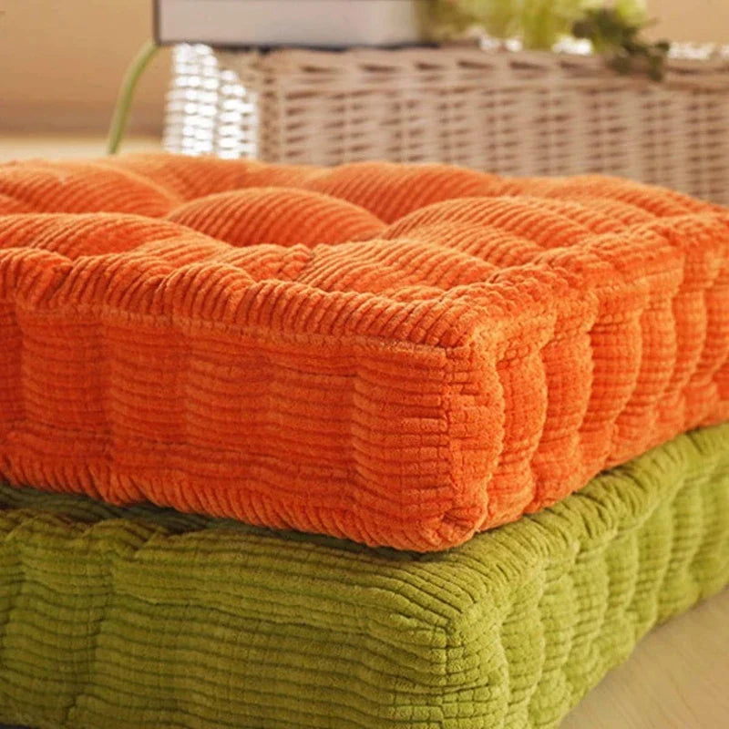 Decorbites™ Samt-Kord Cord-Sitzkissen mit Knopfmuster für Boden im Innenbereich Wohnzimmer Balkon Meditation