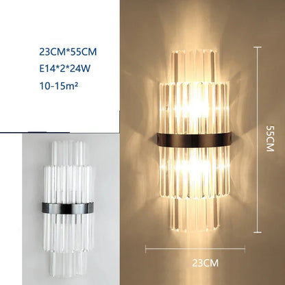 DecorBites™ Crystal Wall Lamp: Modern Light Luxury for Living Room, Bedroom, and Corridor