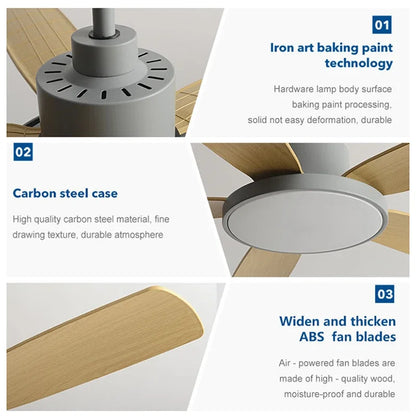 Decorbites™ Wohnzimmer-Deckenventilator mit Licht, Fernbedienung, 48-60 Zoll, LED, DC, 220V
