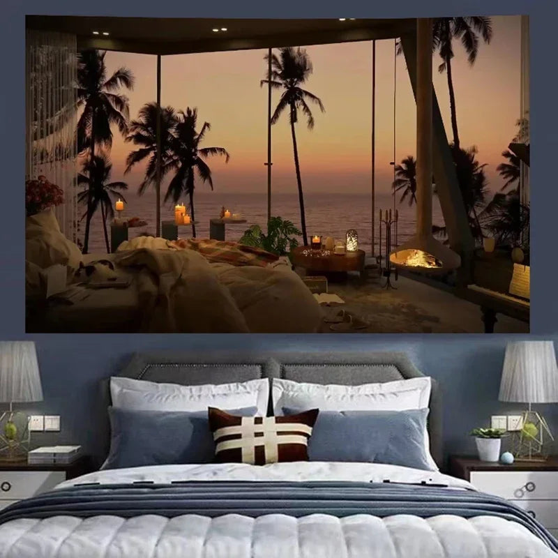DecorBites™ Cozy Retro Cottage Wall Tapestry for Bedroom Decor Room Dorm Hanging Cloth
