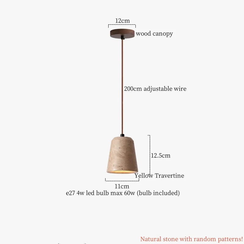 Travertine Vintage Pendant Light