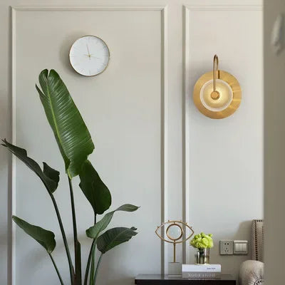 Gold Nordic Wall Sconce Green Glass Single Shade