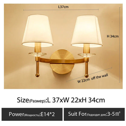 DecorBites™ Cloth Cover Wall Light for Bedroom, Living Room, Restaurant, and Corridor