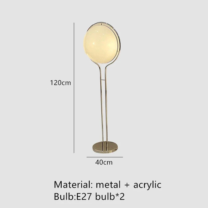 Decorbites™ LED Stehlampe Chrom Metall Wohnzimmer Bodenleuchte Weiß Acrylball