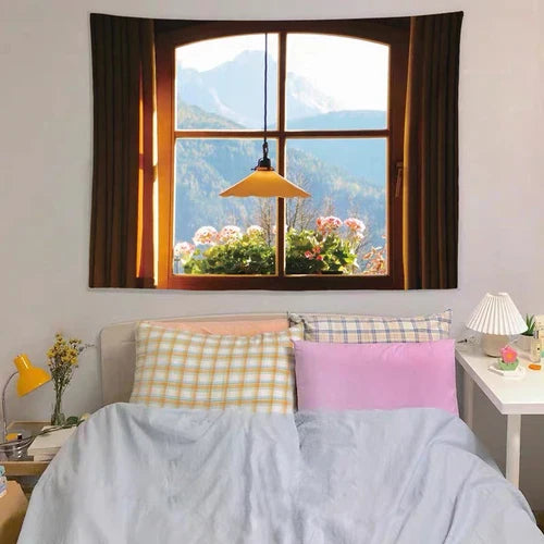 Decorbites™ Träumerische Fensterlandschaft Wandbehang für Raumdekoration