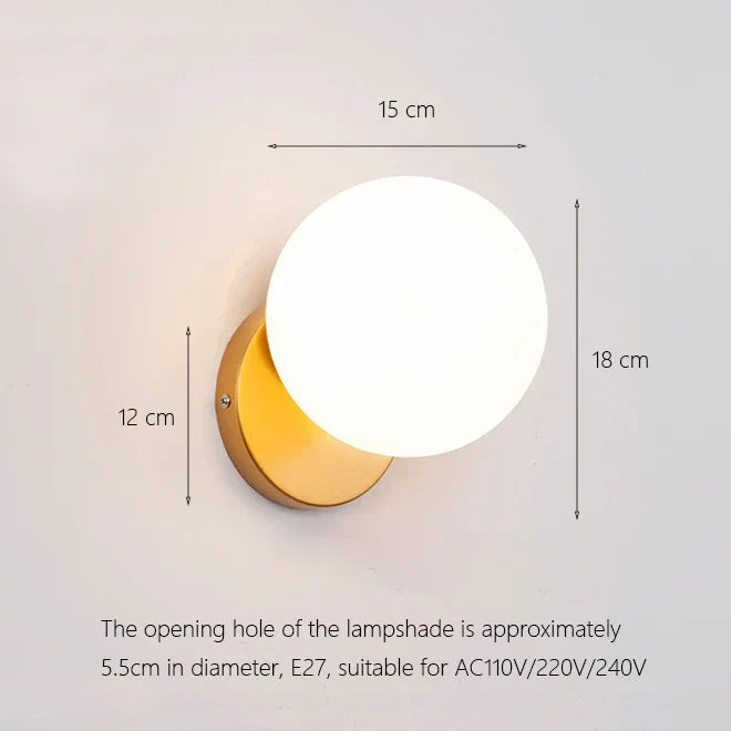 Decorbites™ Eisen-Wandlampe mit Glasball, elegante Wandlampe für Treppen und Lesen im Zuhause