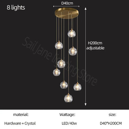 DecorBites™ Crystal Stair Football Shaped Chandelier with G9 Lights
