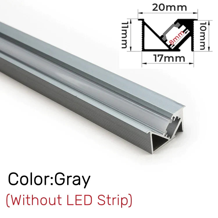 Decorbites™ Unsichtbares LED-Aluminiumprofil mit Milchglasabdeckung für Beleuchtung von Küchenschränken und Regalen