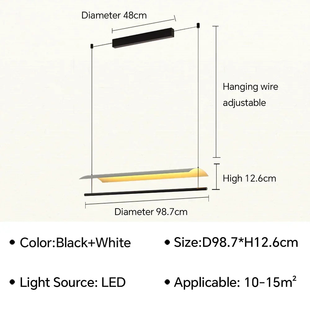 Decorbites™ Lamina LED-Pendelleuchte: Minimalistisches Design für Büro, Wohnzimmer, Restaurant, Bar.
