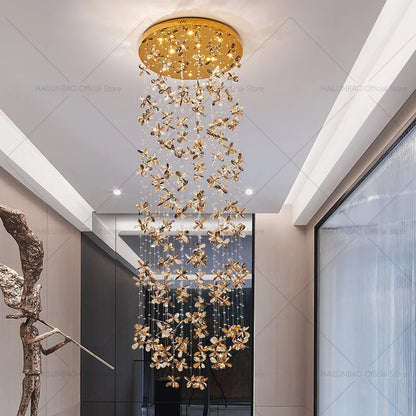Decorbites™ Kristall-Treppenhaus-Leuchter | Moderne elegante Loft-Villa-Beleuchtung