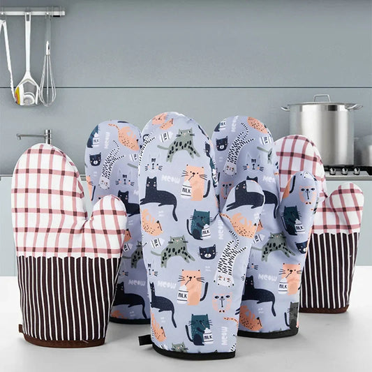 Decorbites™ hitzebeständige Mikrowellenhandschuhe für Küchenbacken, Grillen und Ofen