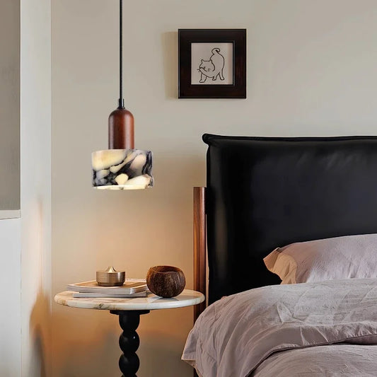 Modern Round Marble Stone Pendant Light