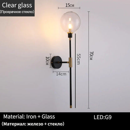 Decorbites™ Glas-Kugeln-Wandlampe für modernes Wohnraum-Dekor & Beleuchtungseinrichtung