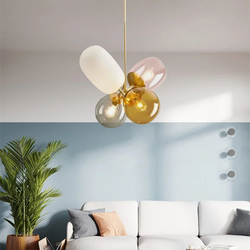 Decorbites™ Glasballon-Leuchter: Bunte Hänge-Pendelleuchte für Wohnzimmer, Schlafzimmer