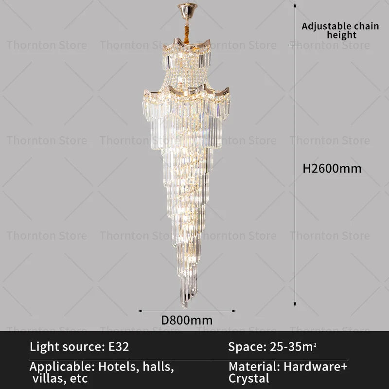 Decorbites™ Kristall-Duplex-Kronleuchter: Luxus-Leuchte & Treppenlampe für Loft-Wohnung & Villa