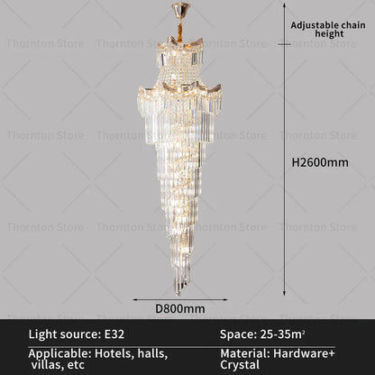 Decorbites™ Kristall-Duplex-Kronleuchter: Luxus-Leuchte & Treppenlampe für Loft-Wohnung & Villa