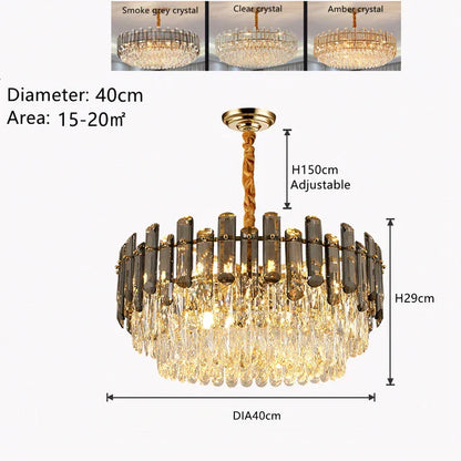 DecorBites™ K9 Crystal Modern Ceiling Chandelier for Living Room Lighting Fixture