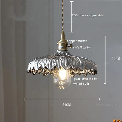 Decorbites™ Grüne Glas-LED-Hängeleuchte mit Kupfer-Holzgriff für modernes nordisches Heimdekoration