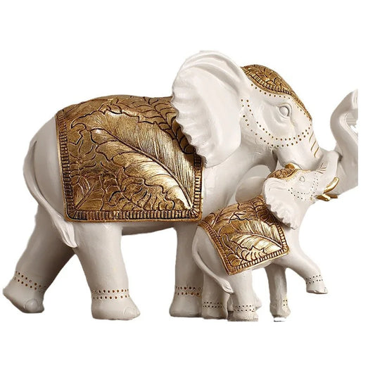 Decorbites™ Elefanten-Skulptur Figurine für Regal, Schreibtisch, Wohnraumdekoration - Harzstatue als Einweihungsgeschenk