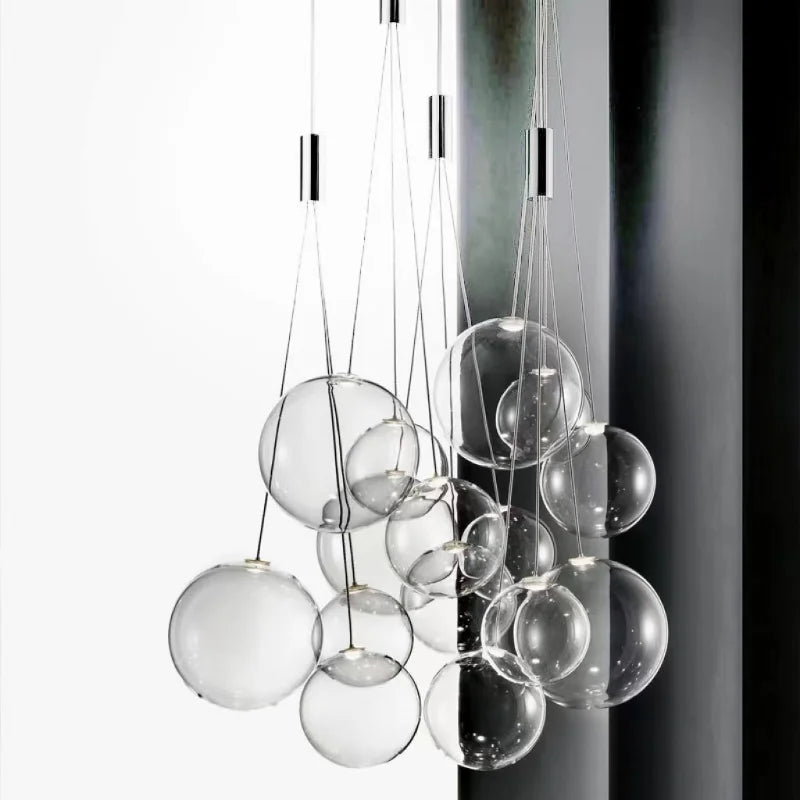 Decorbites™ Glas-Kugelleuchter - Moderner Chrom-Leuchter für die Dekoration von Zuhause, Esszimmer und Schlafzimmer