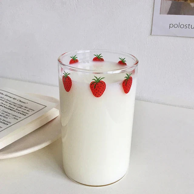 Strawberry Glass Juice Mug