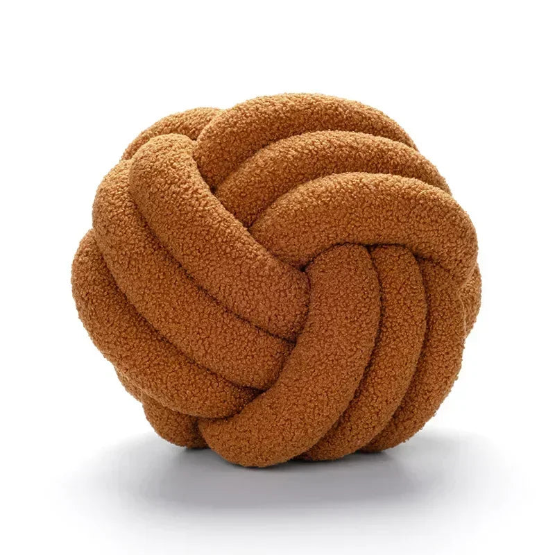 Decorbites™ Lamm-Fleece-Sofabettkissen, hochwertige verknotete Ballkissen für elegante Wohnzimmerdekoration