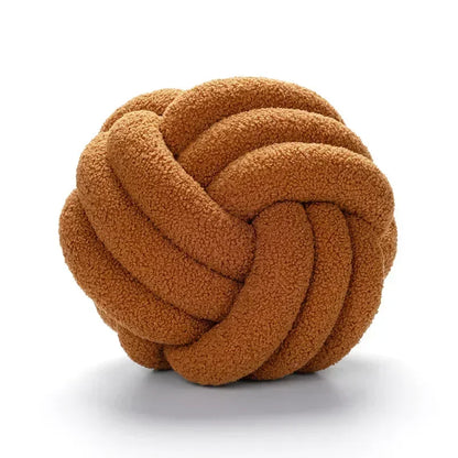 Decorbites™ Lamm-Fleece-Sofabettkissen, hochwertige verknotete Ballkissen für elegante Wohnzimmerdekoration