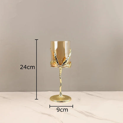 Decorbites™ Goldene Äste Kerzenhalter Metall Glas Kerzenständer Duftbehälter