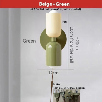 Decorbites™ LED-Wandleuchte Bunte Eisen-Doppelkopf Moderne Nachttischlampe