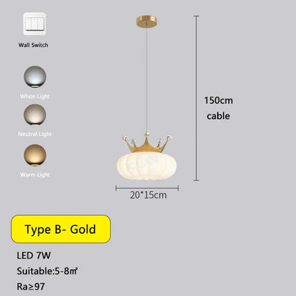 Decorbites™ Goldene Krone Anhängerleuchte: Luxuriöse Wolken-Hängeleuchte für Kinderzimmer und Wohnzimmer