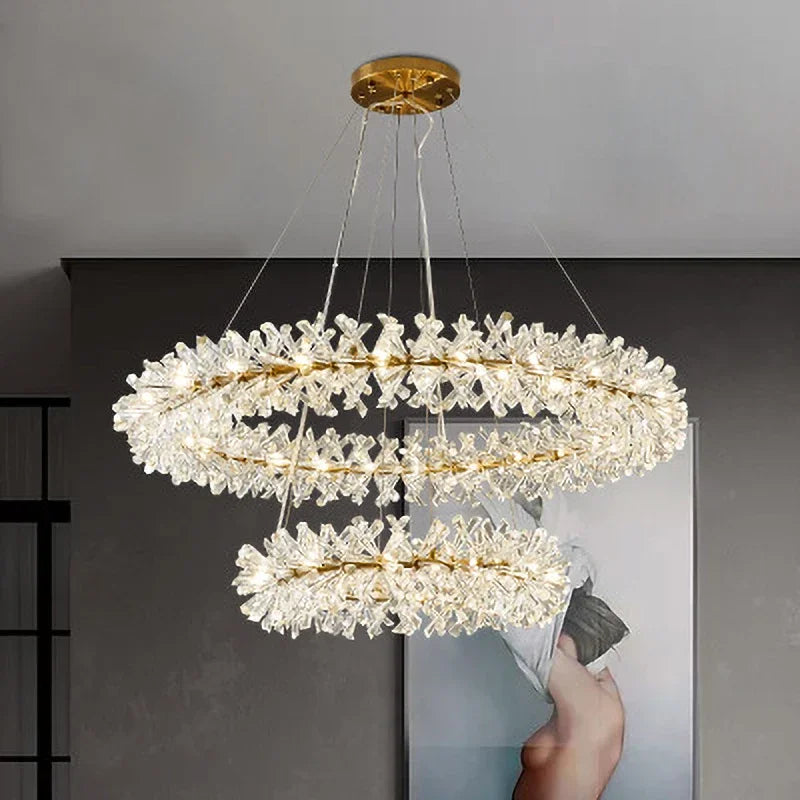 Decorbites™ Kristallblumen-Kronleuchter: Luxuriöse LED-Deckenleuchte für die Einrichtung zu Hause, Wohnzimmer, Schlafzimmer