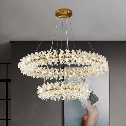 Decorbites™ Kristallblumen-Kronleuchter: Luxuriöse LED-Deckenleuchte für die Einrichtung zu Hause, Wohnzimmer, Schlafzimmer
