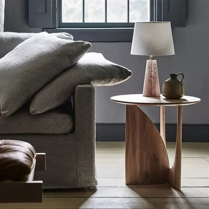 Decorbites™ Rundes Walnussholz Couchtisch für das Wohnzimmer mit solidem nordischem Design