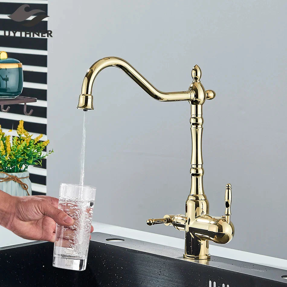 Decorbites™ Doppelauslass-Filterarmatur mit 360°-Drehung zur Küchen-Wasserreinigung