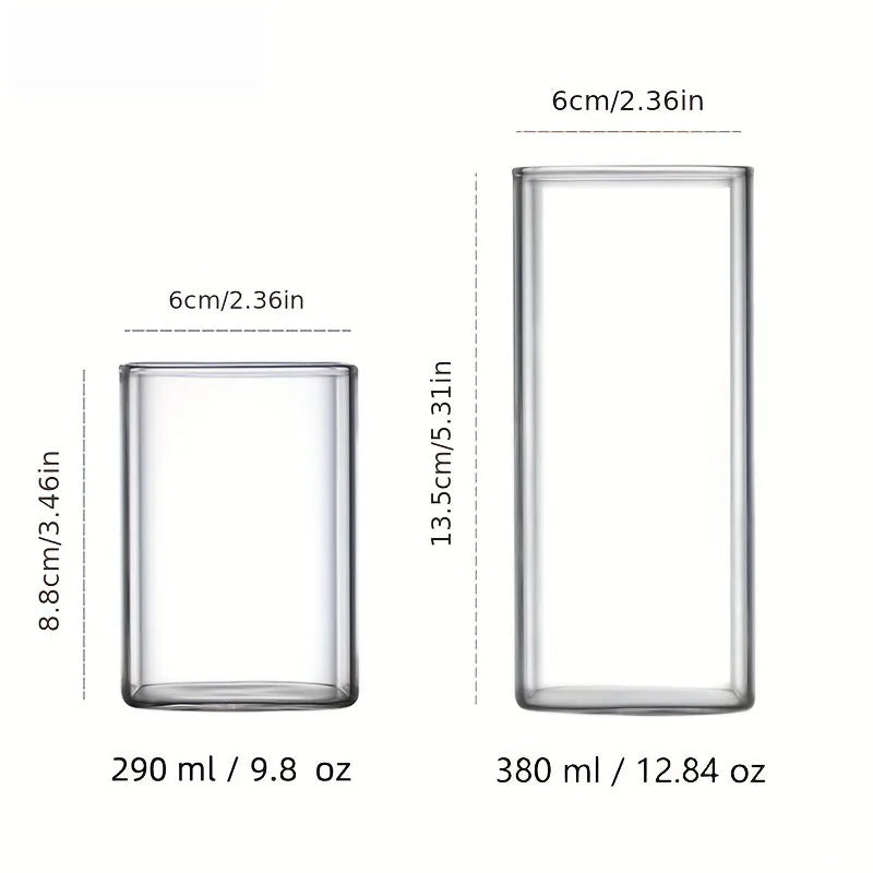 Decorbites™ Kreatives Quadratisches Glas-Kaltgetränke-Becher – Große Kapazität für Eiskaffee und Milchtee