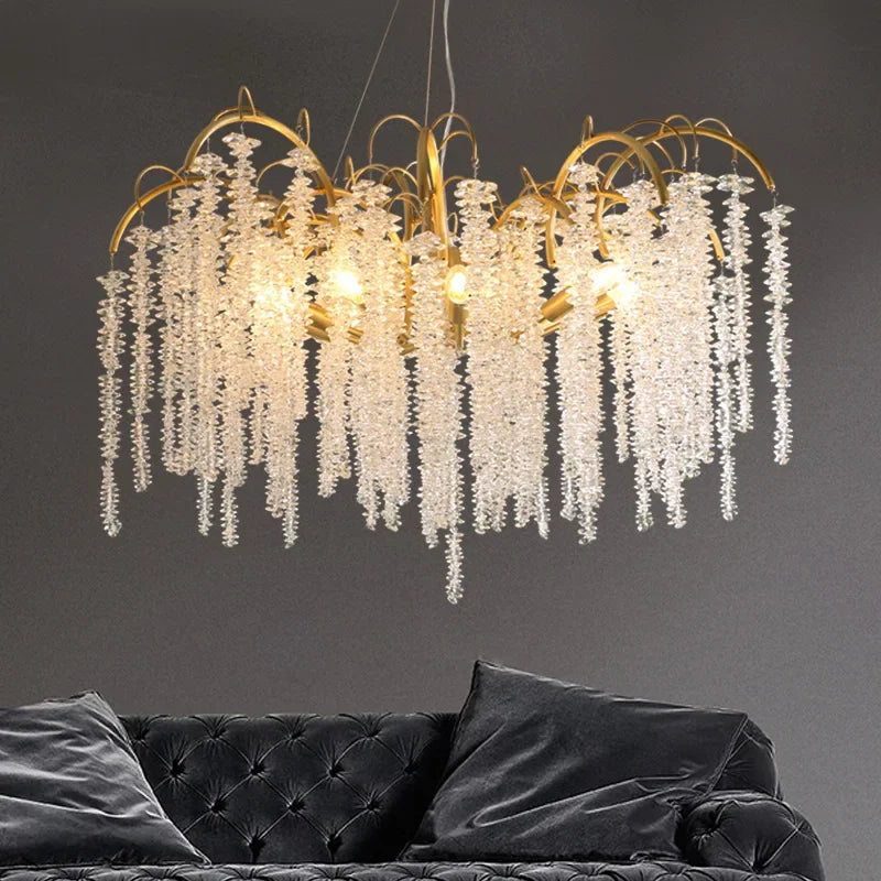 DecorBites™ Crystal LED Chandeliers: Luxury Ceiling Pendant Lighting for Home, Dining, and Living Spaces