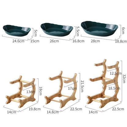 DecorBites™ 3-stöckiges Tellerset: Geschirr, Obstschale, Snackständer, Tortenplatte, Salatschüssel